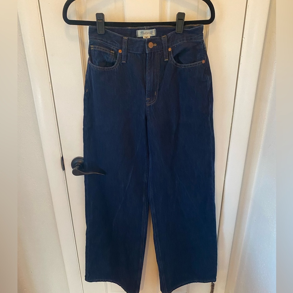 Madewell Dark Blue High-Waisted SuperWide Leg Jeans